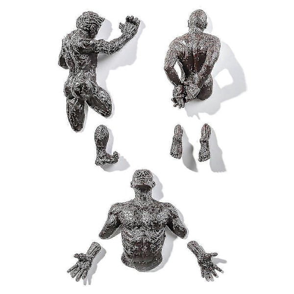 Moderne 3D Gennem Væg Figur Resin Skulptur Hjemme Ornament Statue Zekai Stil A