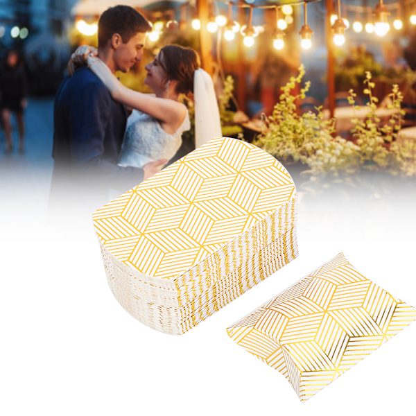 50 stk Papir Pillow Candy Box Bryllupsgave Candy Box Party Fødselsdag Supply