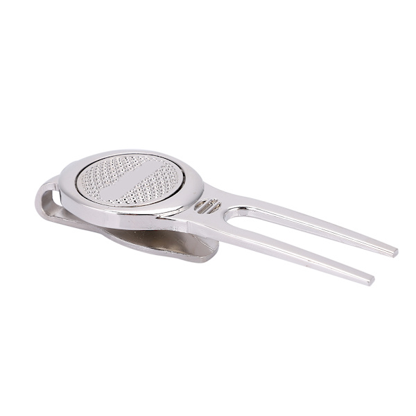 Snygg zinklegering Divot Reparationsverktyg Magnetic Ball Marker Golftillbehör (D102 Silver)