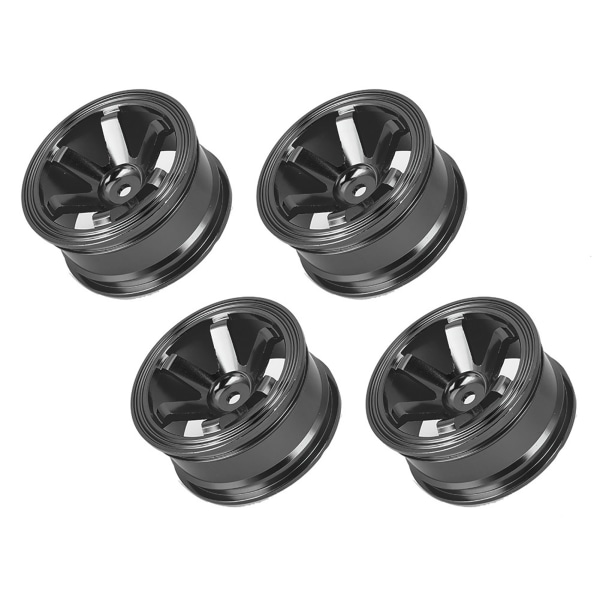 Aluminiumlegering hjulnav Fälgar Reservdelar Tillbehör Passar för 1/10 RC Flat Running Drift Car5-Ekrar Svart