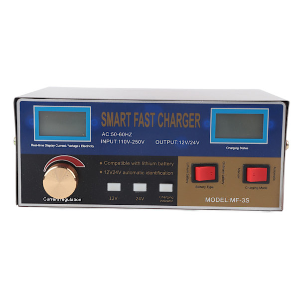 Litiumbatteriladdare 400W Bil 12V 24V Smart Puls Reparationstyp Strömförsörjning MF‑3S AC250VEU Kontakt