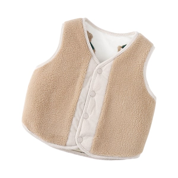 Børne Fuzzy Vest Dobbeltsidet Stil Vest Fashion All Matched Vinter Vest Jakke 120cm/47.2in