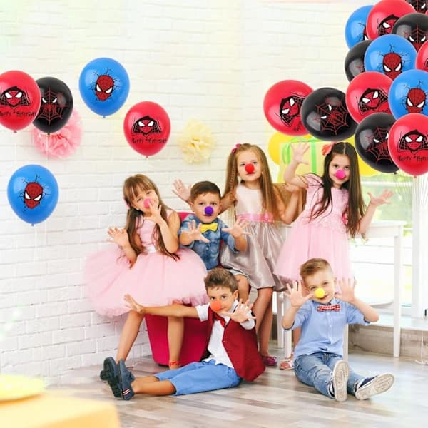 Spider-Man ballongdekorasjonssett til bursdagsfest - 30 stk temaballonger [JR],D