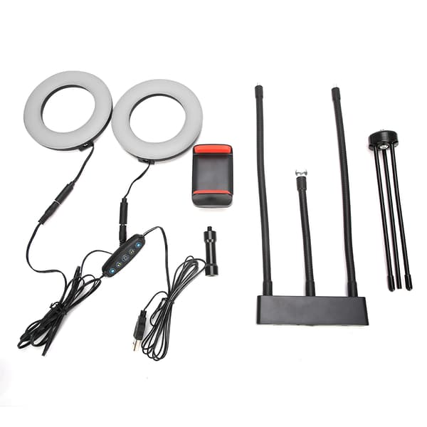 5 tommer Selfie Ring Light LED justerbart fyldlys med stativ mobiltelefonholder (USB-stiktype)