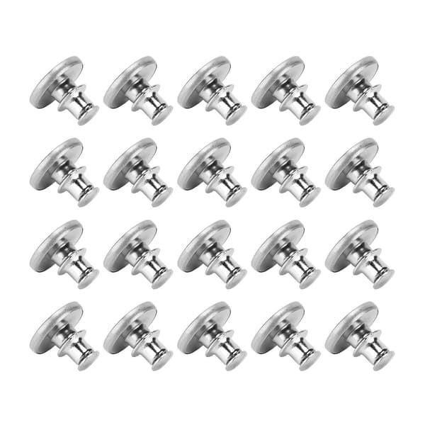 20 stk. holdbare knapper med kortpladsdesign, genanvendelige sølvknapper til nederdele, dukker, sko