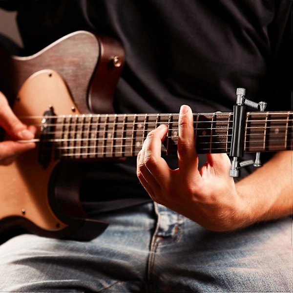 2 Pak Guitar Rulle Capo Glidende Capo Justerbar Capo Gummi og Rustfrit Stål Capo