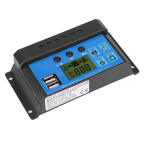 12V 24V Intelligent Photovoltaic Solar Charge Controller PWM Auto Solar Cell Panel Regulator Accessory40A