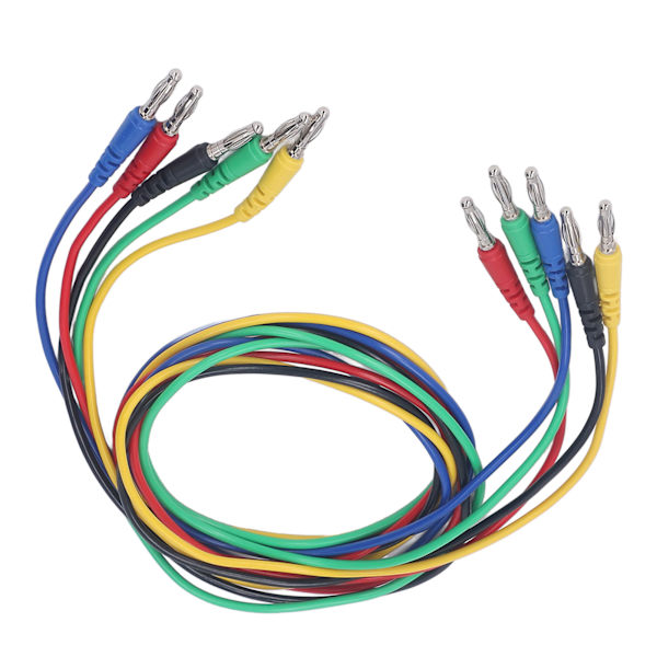Magnetisk testledningsett - Mykt og fleksibelt - 5 farger - 4 mm bananplugg - Testledningsett med magnetisk kontakt