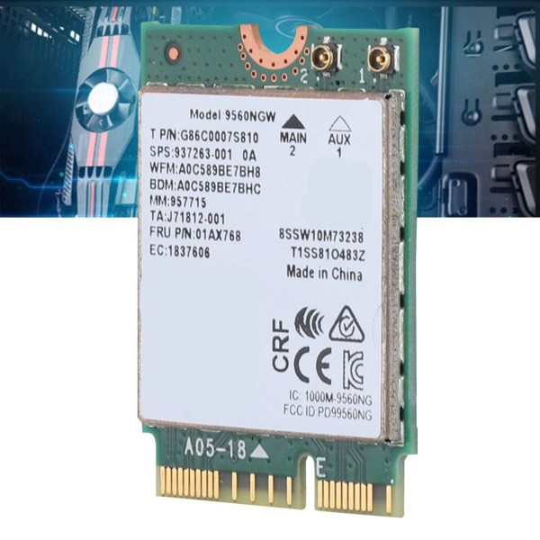 For Intel 9560AC NGW trådløst WIFI-kort 2.4G/5G Bluetooth 5.0 nettverkskort