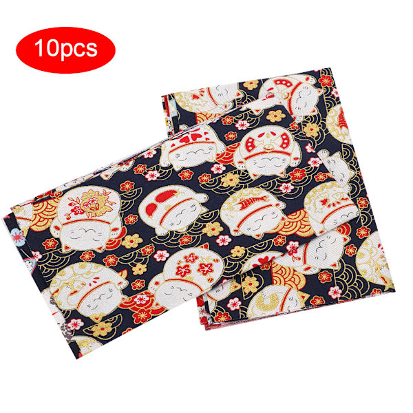 10 stk japansk stil bomullsstoff gullstempling søtt mønster quiltingstoff for DIY håndlagde 25x20cm