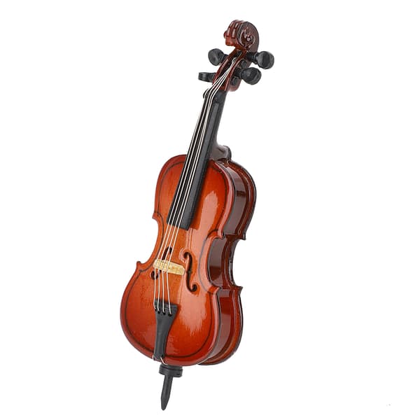 Lindetræ Violoncello Formet Ornament 3-Dimensionel Dekorativ Køleskabsmærkat