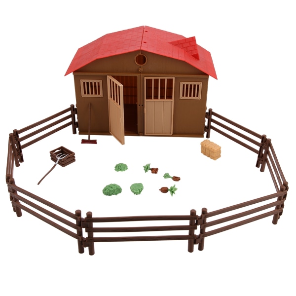 Barn Farm Toy Accessories Sett Simulering Mini Farmhouse Scene Model