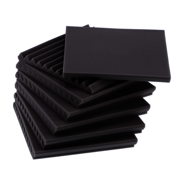 12 stk akustiske skumpaneler Brannsikre lydabsorberende for KTV Recording Studio 30x30x2,5cm Svart