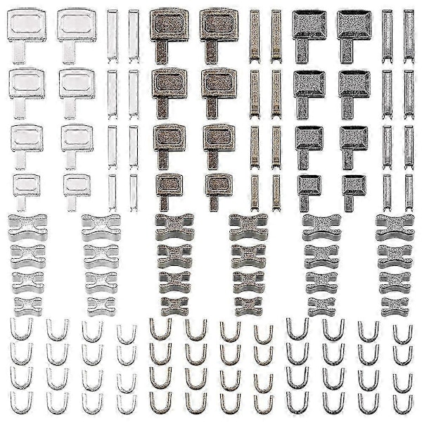 120 Delar Metall Dragkedjehuvud Slider, 4 Storlekar Dragkedja Botten Sliders Fäste Stift, Dragkedjestopp