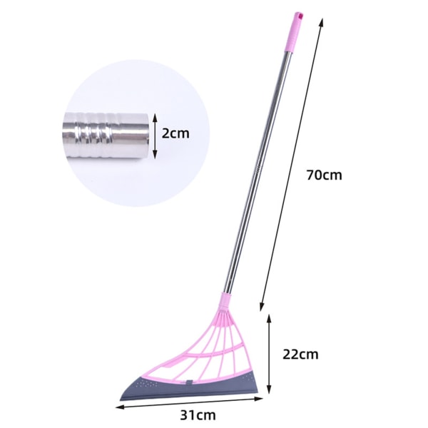 Fejekost aftageligt design Nem skrabning Kompakt silikone aftørringsskraber kost til FloorPink