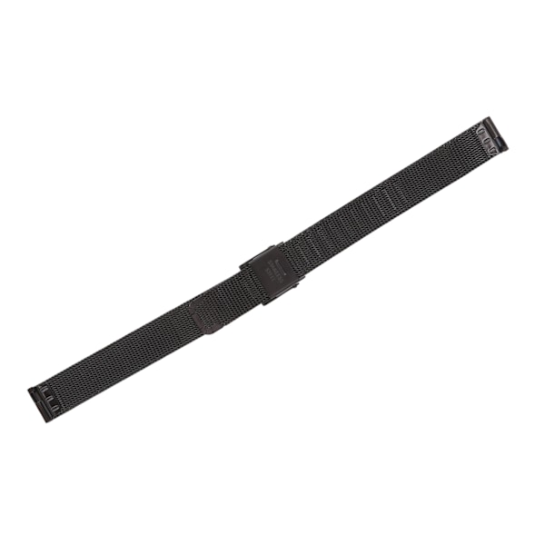 Mesh vävd rostfritt stål klockarmband män kvinnor justerbar ersättning klockarmband tillbehör svart 0,55 tum