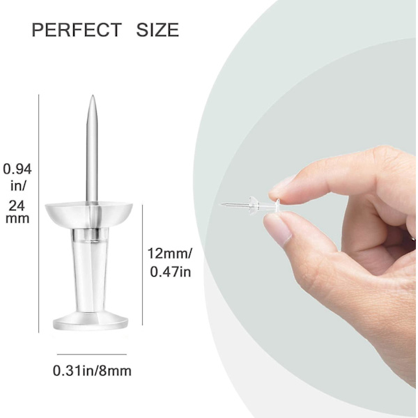 Transparenta tryckstift - Set om 100, med förvaringsfodral