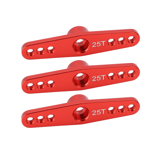 3 st 25T aluminiumlegering RC servoarmhorn lång typ för 1/10 fjärrkontrollbil uppgraderingsdel röd