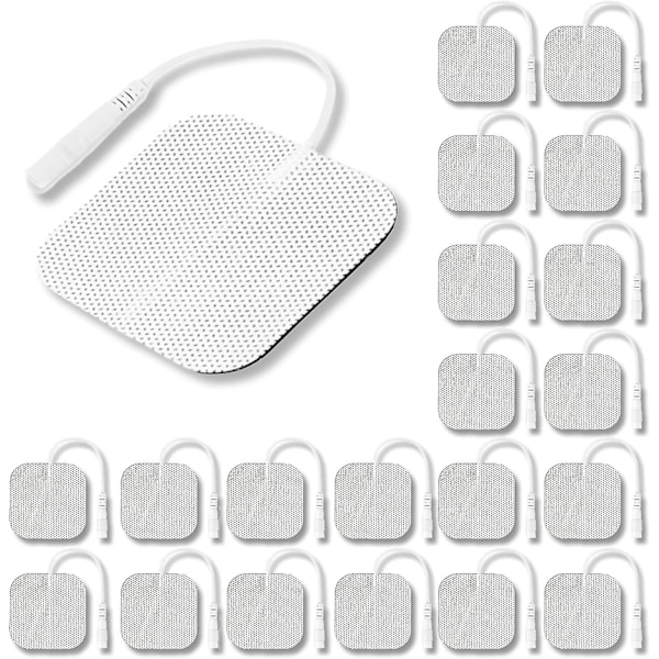 Unit Pads 2\"X2\" 20 st, 3:e generationens återanvändbara latexfria ersättningsplattor elektrodplattor med uppgraderad klibbig elektrodplattgel och icke-irriterande design
