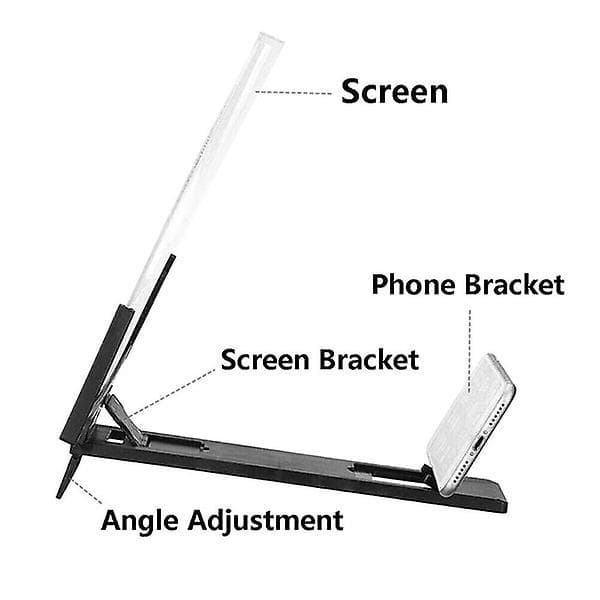 14\" Sammenfoldelig Mobiltelefon Skærmforstørrer med 3D HD Strålebeskyttelse - Sort
