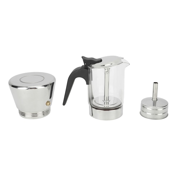 Kaffe Moka Pot Synlig Krop Greca Kaffemaskine Rustfrit Stål Komfur Top Kaffemaskine Moka Pot til Hjem Kaffebar Kontor 160ml