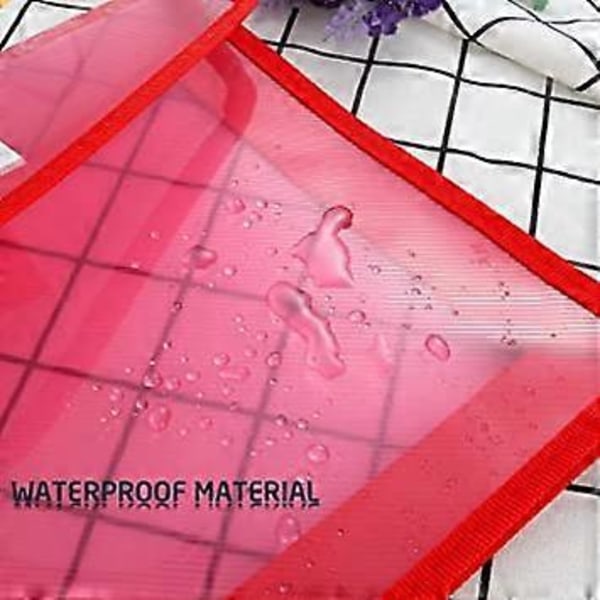 A4 Plastlommer, 1 stk. Popper Lomme Plast Dokumentmappe Premium Lommer Filer Kuvert til Skole Kontor Hjem, med Tryklukning, Stor Kapacitet
