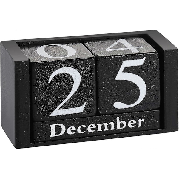 Vintage Trækalender, Tidsbegreb Rustik Træterning Kalender Måned Dag Visning Hjemmekontor Dekoration