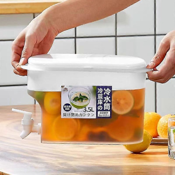 3,5l Kold Kedel Køleskab Med Hane Husholdnings Lemonade Flaske Drikkevarer Koldtvandsbeholder Til Køkken Køligt Vand