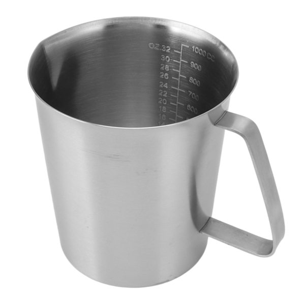 304 rustfritt stål melkeskummerkanne Kaffe Melkeskummerkanne Melkeskummerkopp med håndtak 1000ML