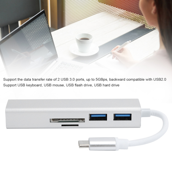 USB3.0-hubb med 5 portar och Gigabit Ethernet-adapter - utöka din dators anslutningsmöjligheter