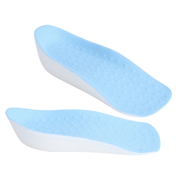 1 par unisex 2,5 cm höjdökning halv ökande innersulor andningsbara skor pad kudde blå