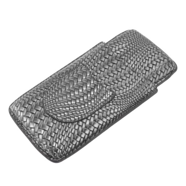 3-fingrar cigarrfodral vävt mönster bärbar rese läder cigarr humidor fodral röktillbehör silver