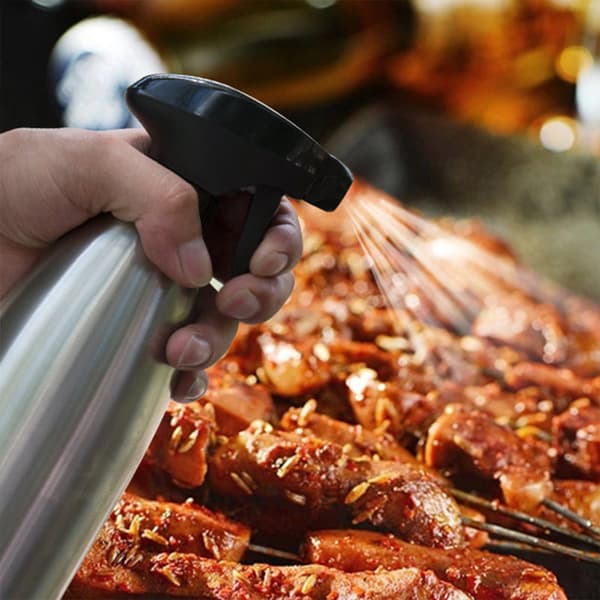 500 ml oliesprøjte i rustfrit stål, tom flaske, eddikeflaske, oliedispenser til madlavning, salat, grill, køkkenredskab