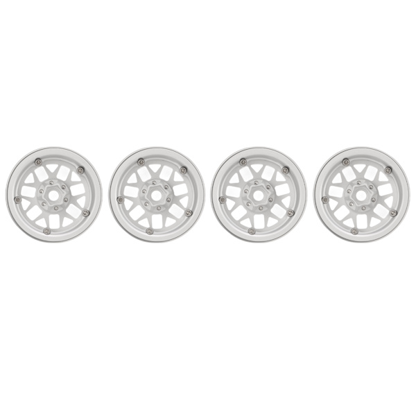 Aluminiumslegering RC Bilhjulnav 2,2 Tommer RC Beadlock Hjul Fælge til 1/10 Fjernbetjening Bil Sølv