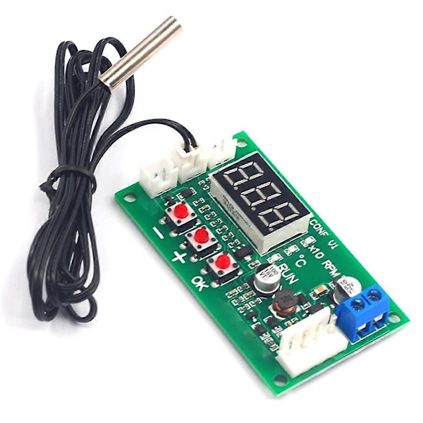 DC12-48V Digital Fyrtråds PWM Fläkt Temperaturkontroll Modul 5A