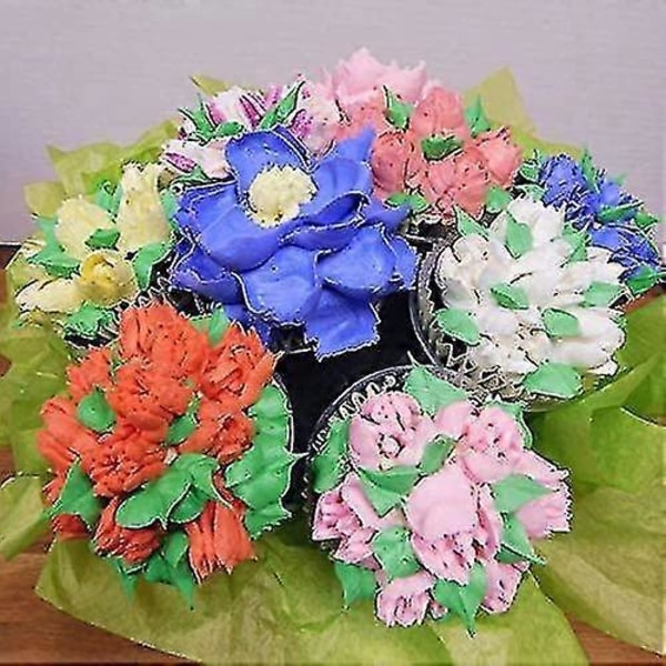 Artisan Russiske Sprøjtetusser Sæt Kagepyntningssæt Blomster Frosting Tusser Sæt 12 Glasurdyser 2 Koblinger 2 Bladtusser 1 Silikonepose 10 Konditorposer