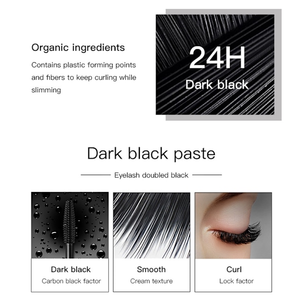 4D Silkefiber Vippemascara Vandfast Mascara Tyk Forlængende Øjenvipper Extension Kosmetisk Værktøj