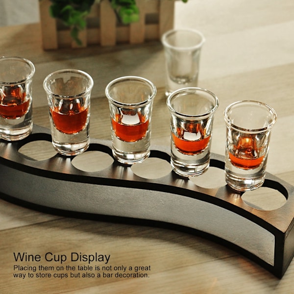 Desktop Bambus 6 Flasker Vinglas Stativ Glas Holder Display Hylde Organizer