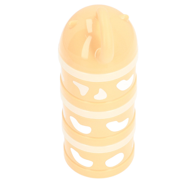 Babymelkpulverdispenser Multifunksjonell 3 lag Stor kapasitet Bærbar Avtakbar Spill Proof Stable Barnemelkpulverboks Gul