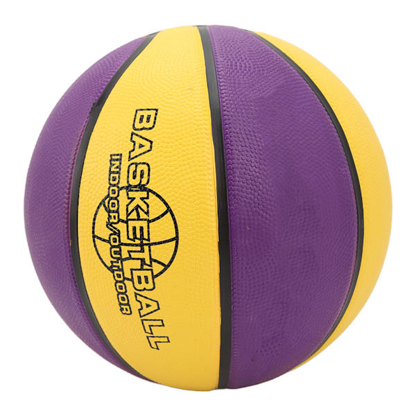 Gummi Basketboll Gummi Gul Lila Mjuk Beröring Lätt Att Greppa Sport Basketboll för Barn Ungdom Pojkar Flickor Storlek 7 9,7in