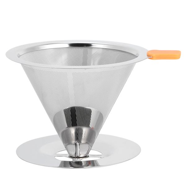 304 Rostfritt Stål Integrerat Kaffe Filter Papperslös Återanvändbart Kaffe Filter med Handtag