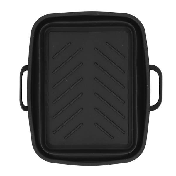 Silikone Air Cooker Pot Rektangulær Frituregryde Foring Bakke Erstatning til Køkken Tilbehør Sort