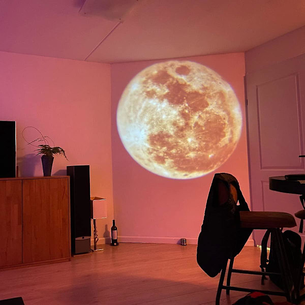 Jordklode-projektor LED-lampe: Månelampe-projektor for soveromstak, romdekorasjon og fotobakgrunn