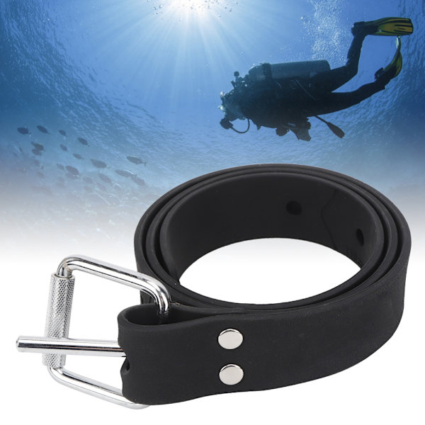 Silikon dykkervektbelte med hurtigutløser stålspenne for fridykking Undervannsdykking Snorkling Spearfishing1.3M