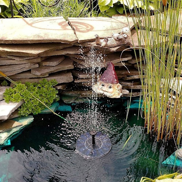 1.4W Solcellsdriven Fontän Vattenpump, Damm Pump 180L/H Fristående Solpanel Hydroplan Dränkbar Pump för Trädgård Pool Uteplats Akvarium Damm