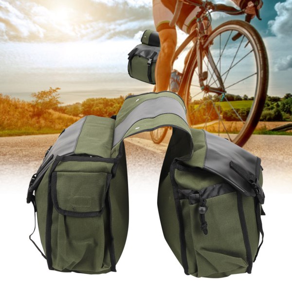 Cykelbaksätesväska Pack Mountainbike Bagageförvaring Organizer Cykeltillbehör Militärgrön Fri storlek