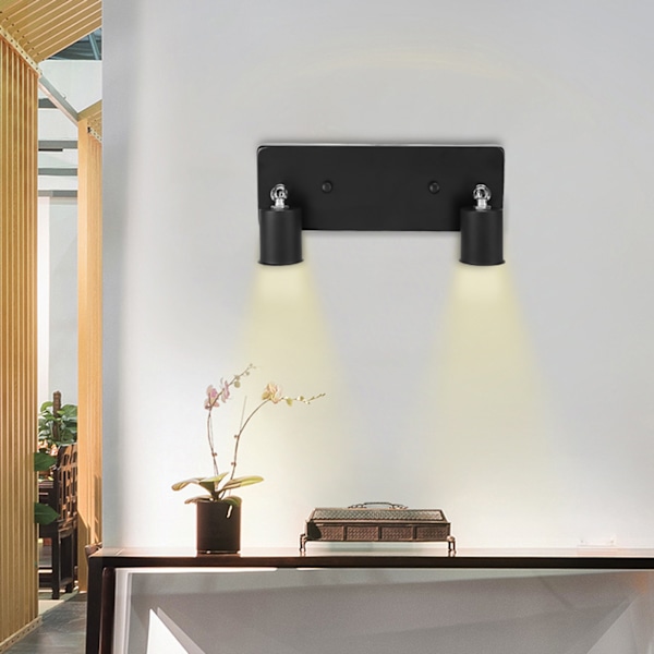 Elegant E27-lampeholder med rektangulær drejebase, gør-det-selv-tilbehør til loft- og væglampe, sort