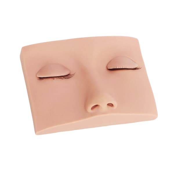 Vipper Mannequin Hode Avtakbar Silikon Erstatning Øyevipper Mannequin Hode for Trening Rosa