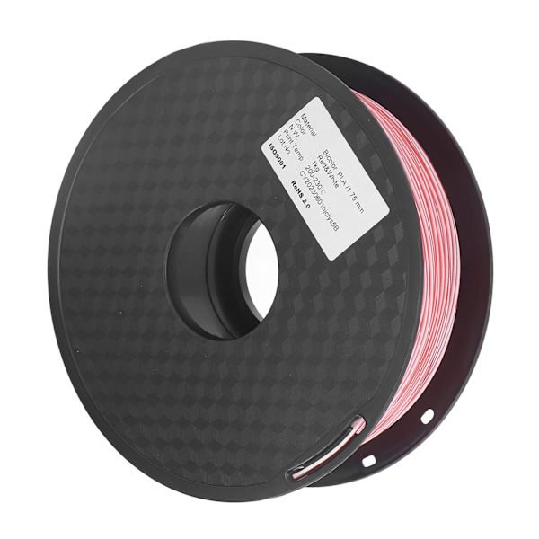 3D-skrivarfilament 1,75 mm rött vitt dubbelt färgfilament PLA-filament förbrukningsmaterial för modell-DIY
