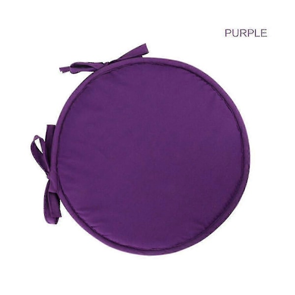 30/38cm Myk Rund Stolsetepute Sitteputer Med Stropper Knyting Lilla 38cm